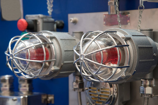 Industrial explosion-proof lantern shines with white light at coal mining exhibition