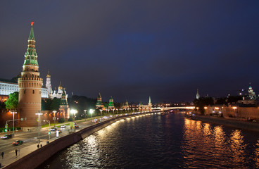 Fototapeta premium Moscow Kremlin at summer night
