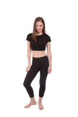 Fototapeta premium woman in sports wear isolated on white background