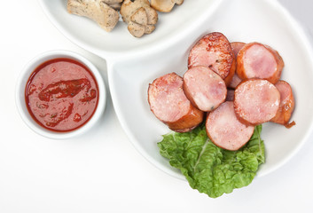 chopped sausages