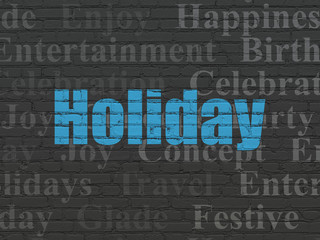 Holiday concept: Holiday on wall background