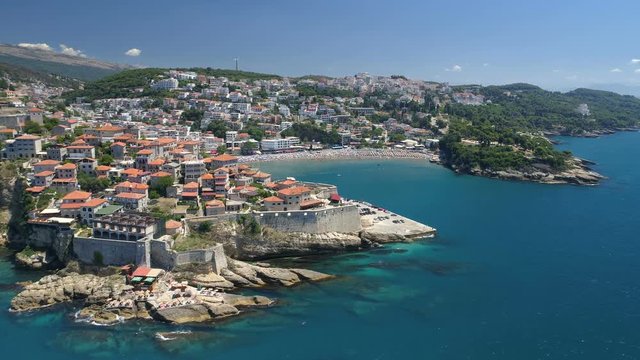 Aerial view of the old city of Ulcinj