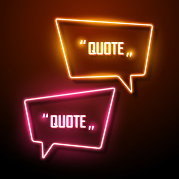 Neon sign speech bubble. Vector illustration.