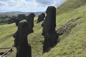 Ranu Raraku (stone quarry) at Easter Island (Rapa Nui)