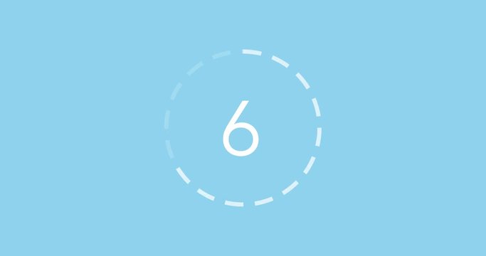Countdown 10 Sekunden. Kreis. modern. hellblau.
