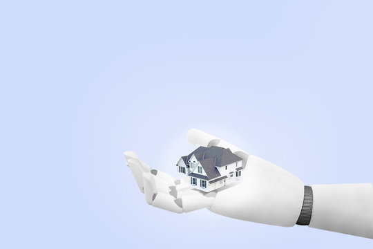 Robot Holding House In Hand