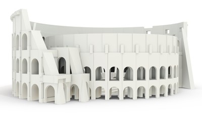 Naklejka premium 3d white roman colosseum