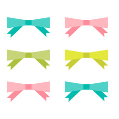 Bright bows collection. Vector illustration.