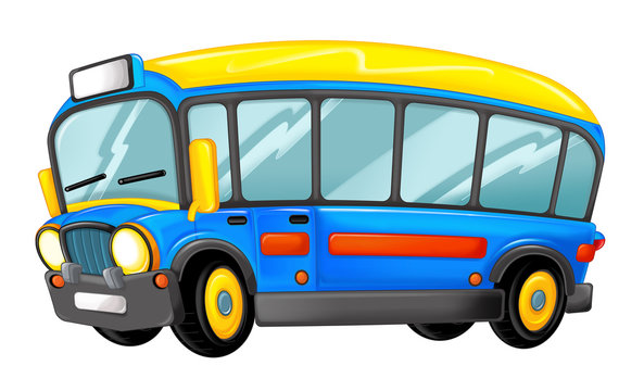 funny looking cartoon bus - illustration for children