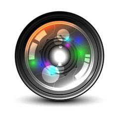 Camera Lens on white background.