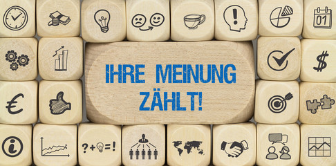 Ihre Meinung zählt! / Würfel mit Symbole