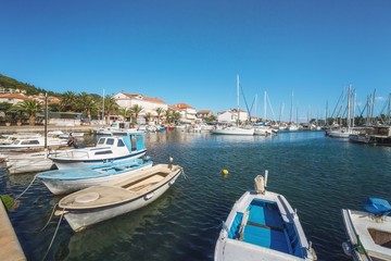 Fototapeta na wymiar Marina Preko on Ugljan Island near City of Zadar, Dalmatia, Croatia