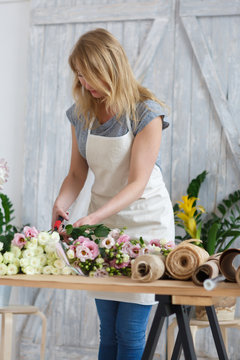 Image of blonde florist girl