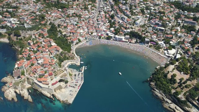 Aerial view of the old city of Ulcinj