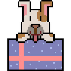 vector pixel art dog