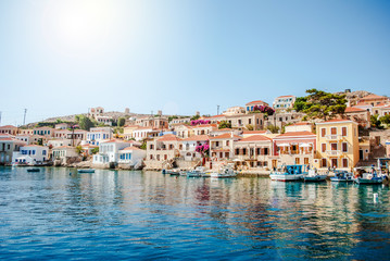 Obraz na płótnie Canvas Chalki Island, one of the Dodecanese islands of Greece, close to Rhodes.