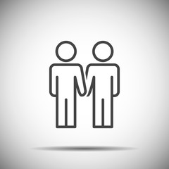 People Icon Line Symbol People Hold Hands Friendship  Work Group Team Vector llustration