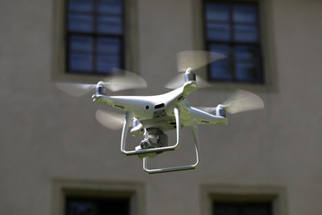 A flying drone armed with camera
