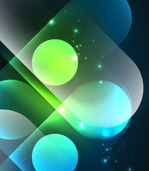 Vector glowing geometric shapes background