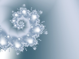 Romantic, gentle grey and white abstract fractal with a swirl, resembling a lace