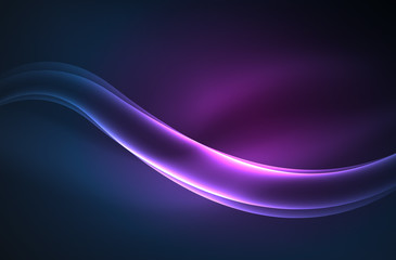 Vector glowing wave, smoke
