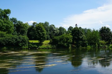 Fototapeta premium Donau Fluss in Erbach in Deutschland