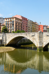 Obraz premium Bilbao old town view on sunny day, Spain