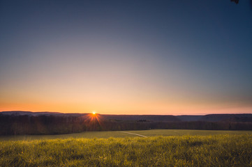 Sonnenuntergang auf der Schwäbischen Alb