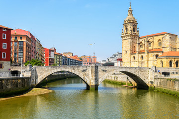 Obraz na płótnie Canvas Bilbao old town view on sunny day, Spain