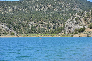 A lake at  state park in Nevada, America.

