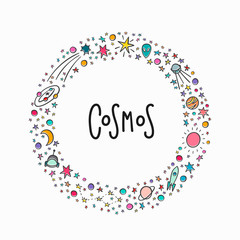 Space Cosmos Quote typography lettering frame