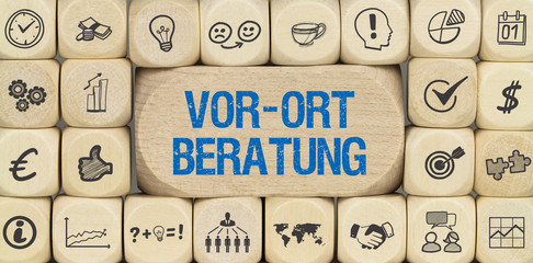 Vor-Ort Beratung / Würfel mit Symbole