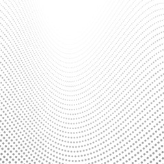Grey tech wavy dotted lines abstract background