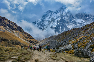 peru inca trail salkantay hikers