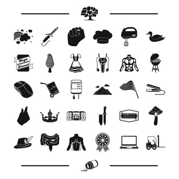 medicine, leisure and other web icon in black style. travel, computer icons in set collection.