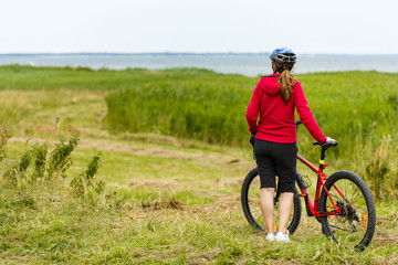 Woman riding bike 