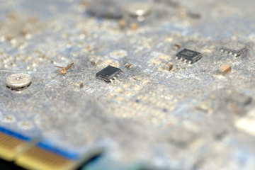dirty print circuit board