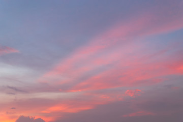 Color through clouds in the evening sky.