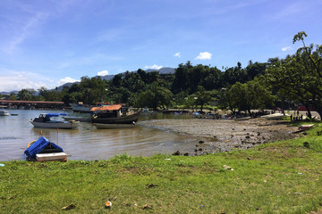 Scene of Alotau Harbour, Milne Bay Province, Papua New Guinea.