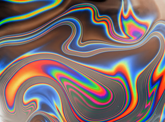 Psychedelic patters formed on the surface of a soap bubble - obrazy, fototapety, plakaty