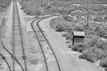 Old Wild West Rail road Tracks at Ely, Nevada.
