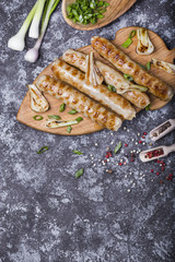 sausages on the grill