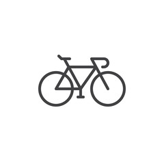Fototapeta na wymiar Bike, Bicycle line icon, outline vector sign, linear style pictogram isolated on white. Cycling symbol, logo illustration. Editable stroke. Pixel perfect graphics