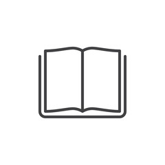 Open book line icon, outline vector sign, linear style pictogram isolated on white. Reading symbol, logo illustration. Editable stroke. Pixel perfect graphics