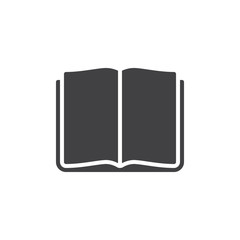 Open book icon vector, filled flat sign, solid pictogram isolated on white. Reading symbol, logo illustration. Pixel perfect graphics