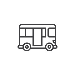 Bus line icon, outline vector sign, linear style pictogram isolated on white. Public transport symbol, logo illustration. Editable stroke. Pixel perfect graphics