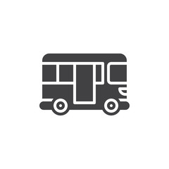 Bus icon vector, filled flat sign, solid pictogram isolated on white. Public transport symbol, logo illustration. Pixel perfect graphics