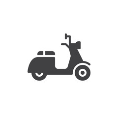 Scooter icon vector, filled flat sign, solid pictogram isolated on white. Delivery symbol, logo illustration. Pixel perfect graphics