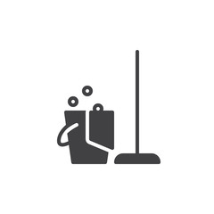 Cleaning icon vector, filled flat sign, solid pictogram isolated on white. Household symbol, logo illustration. Pixel perfect graphics