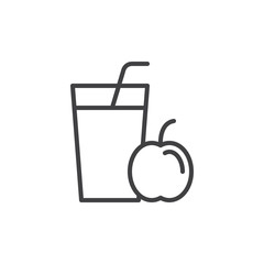 Fresh juice line icon, outline vector sign, linear style pictogram isolated on white. Symbol, logo illustration. Editable stroke. Pixel perfect graphics